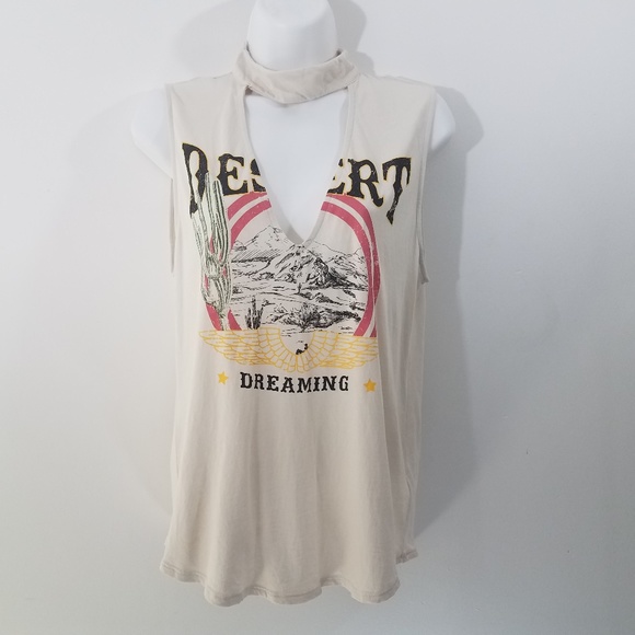 Express Tops - Express Graphic Tee V-neck Sleeveless